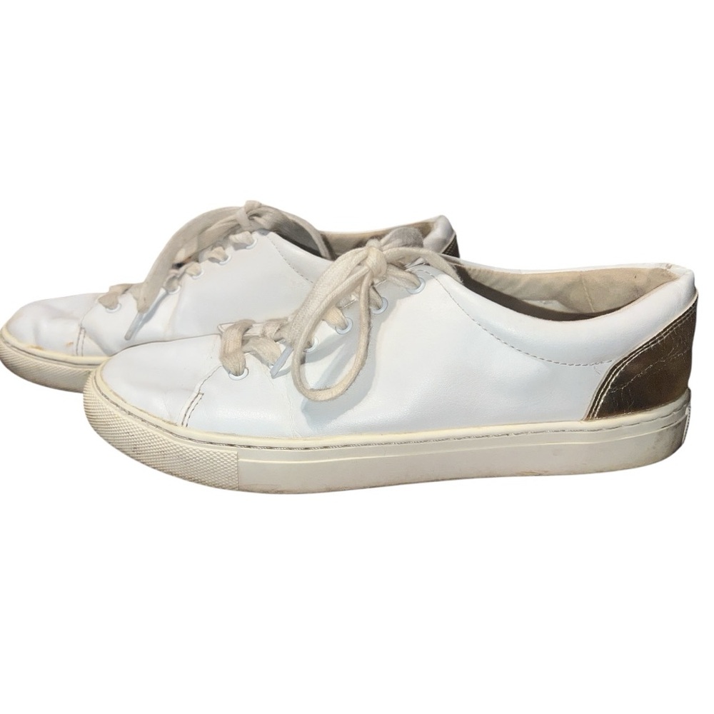 J.Crew White and Gold Women's Sneakers SZ 8.5